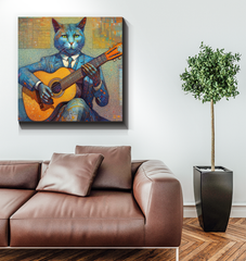 Playful Pawprints Cat Wrapped Canvas
