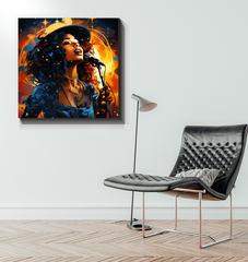 Jazzy Vibes Saxophone And Jazz Notes Canvas