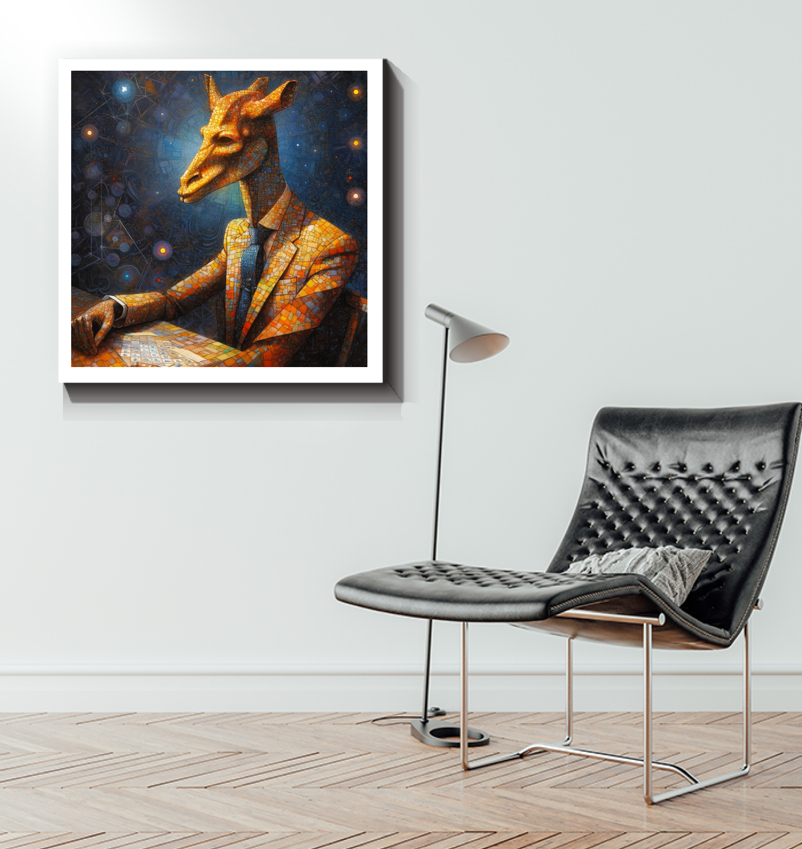 Pig musician on canvas art.