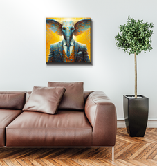Elephant's Serene Oasis Wrapped Canvas