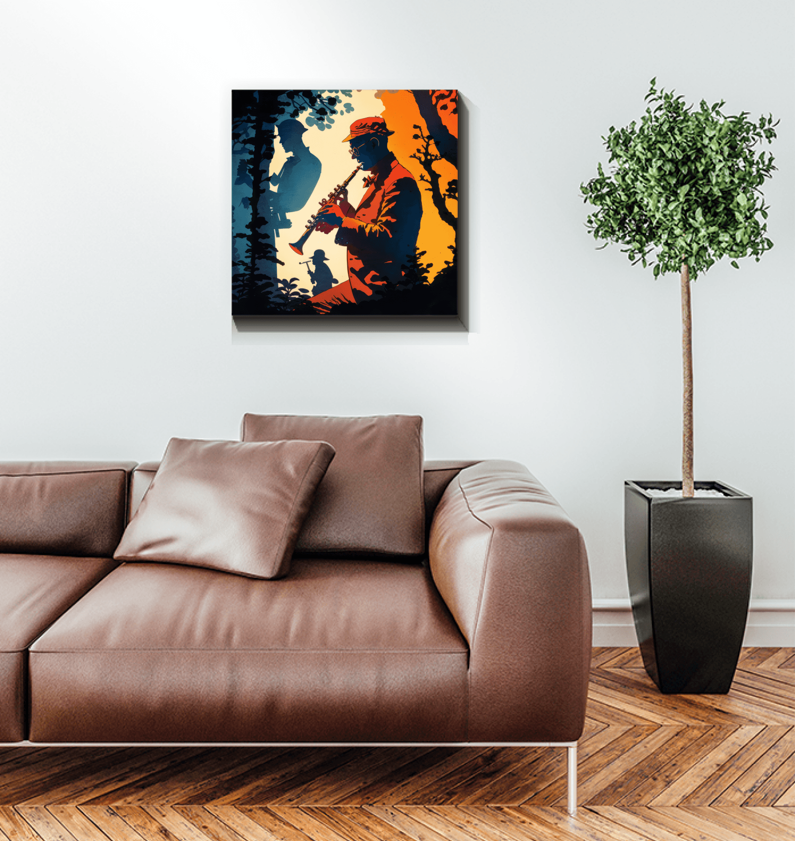 Music-themed abstract canvas, illustrating the harmony of melodies.