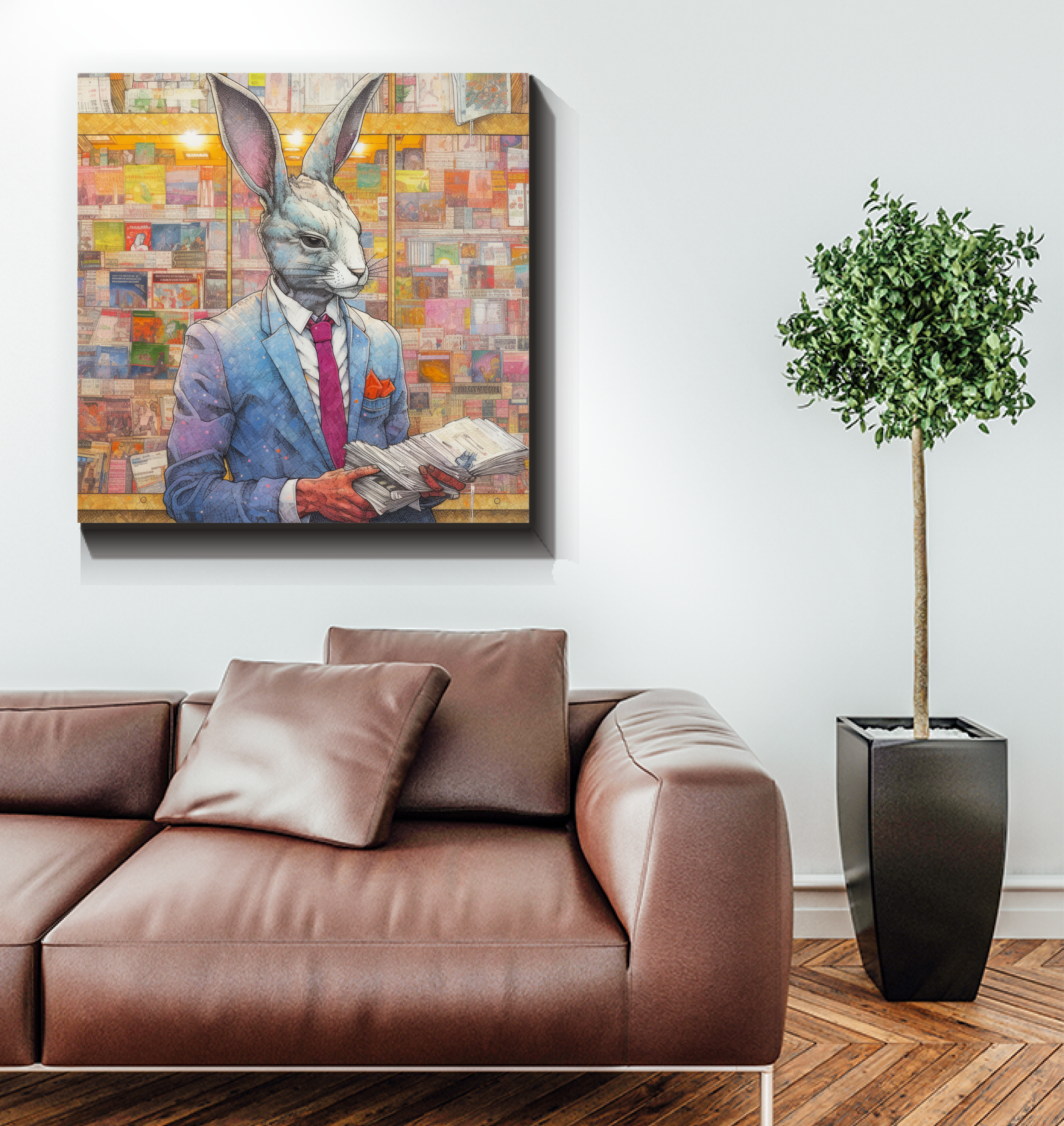 Wrapped Canvas Art of Business Monkey.