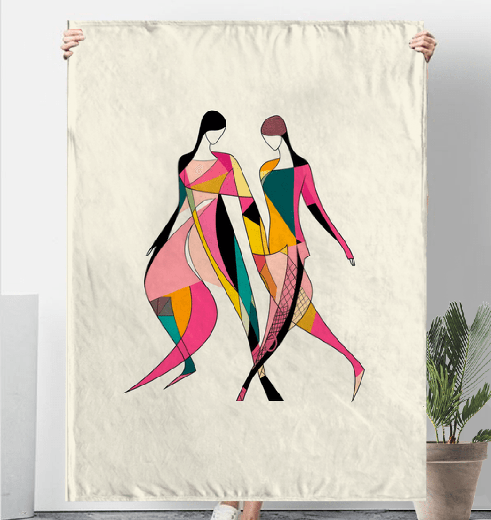 Chic Couture Abstract Sherpa Blanket - Beyond T-shirts