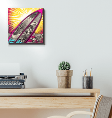 Surfing 5 35 Canvas in a brightly decorated room