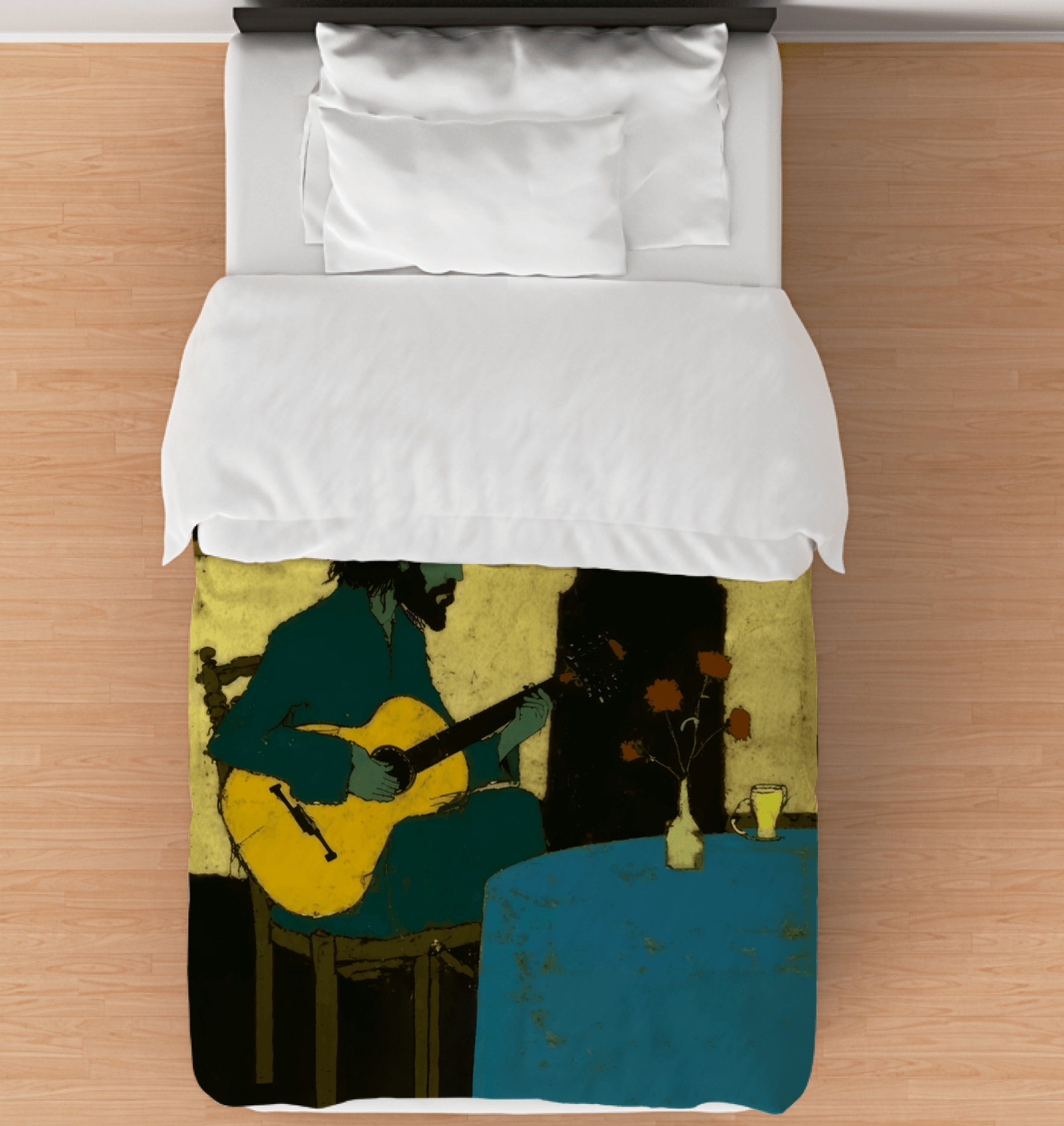 Sonic Serenity Comforter: Elegant Music-Inspired Bedding - Beyond T-shirts