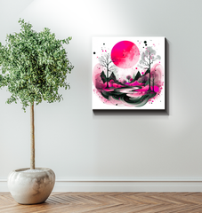 Majestic Mountains Illustrated Canvas Art