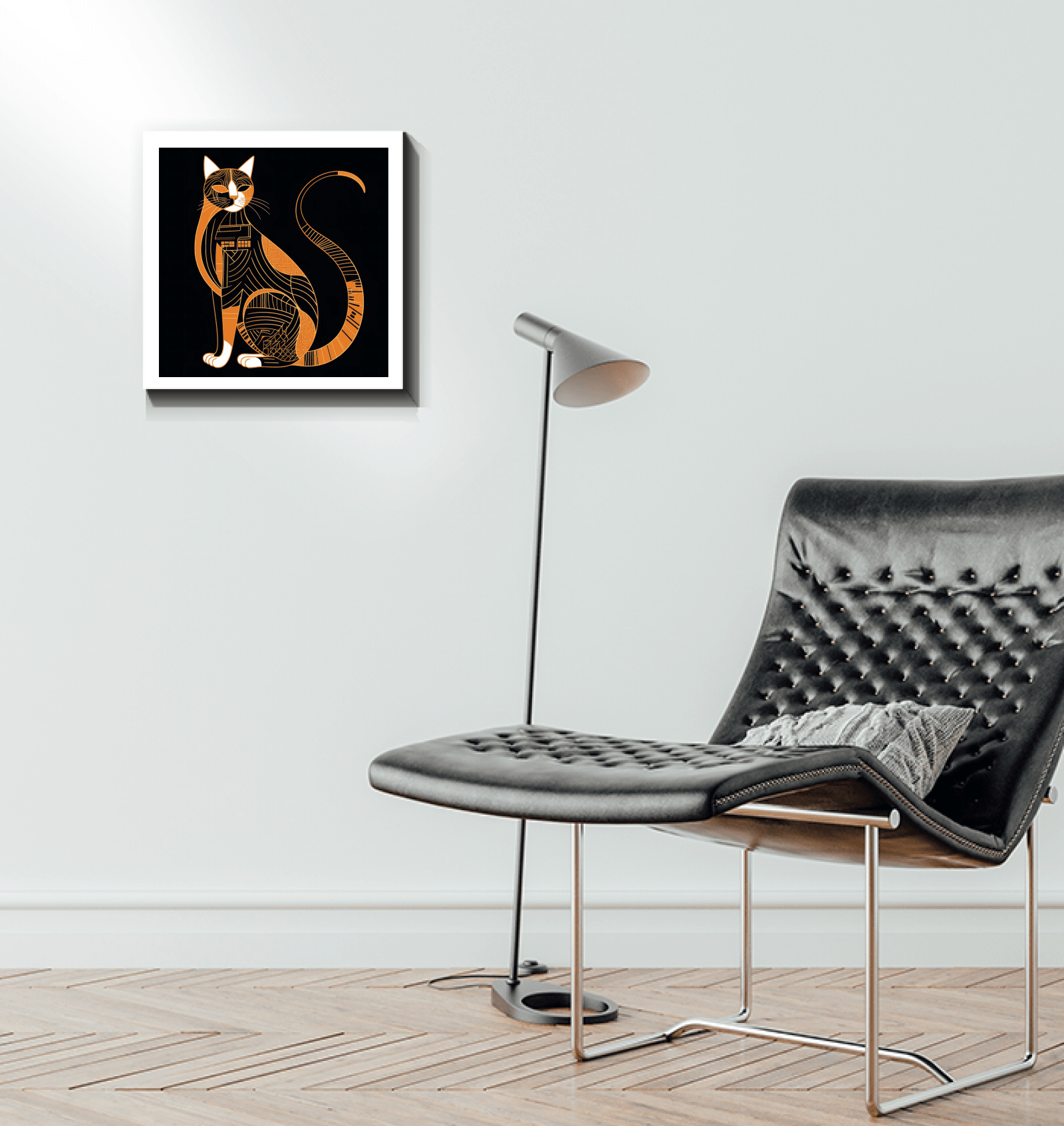 Majestic Feline Silhouette Canvas - Beyond T-shirts