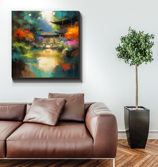 Snowy Peaks Landscape Wrapped Canvas