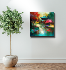 Sunset Serenity Landscape Wrapped Canvas