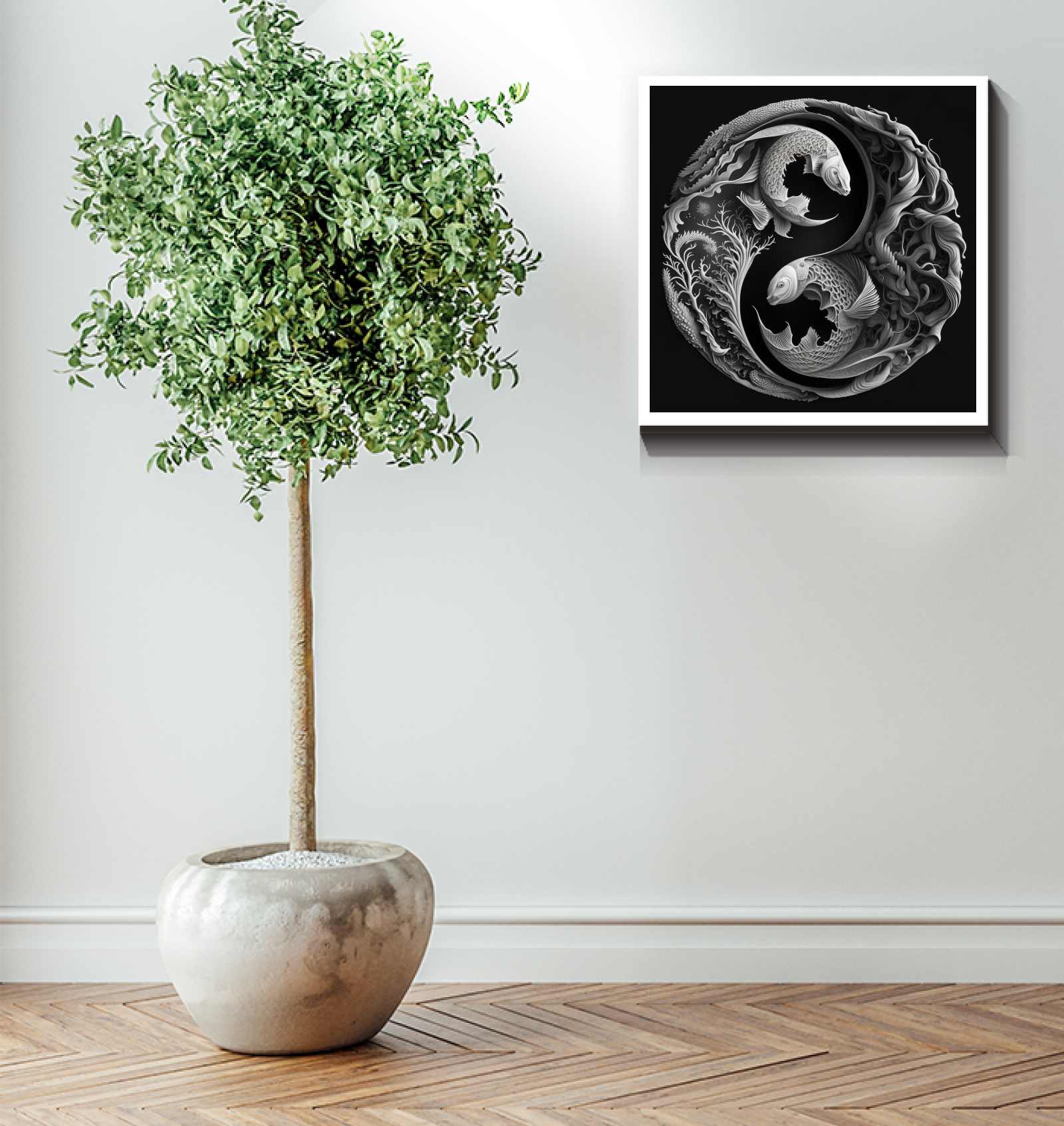 Zen-like balance nature scene canvas art.