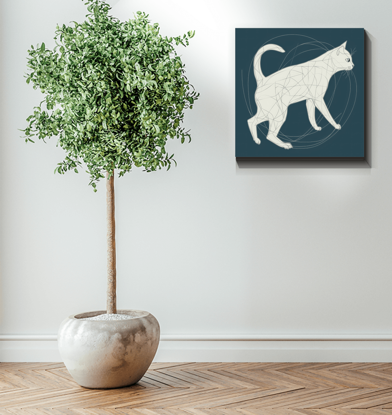 Mystical Cat Moonlit Stare Canvas - Beyond T-shirts