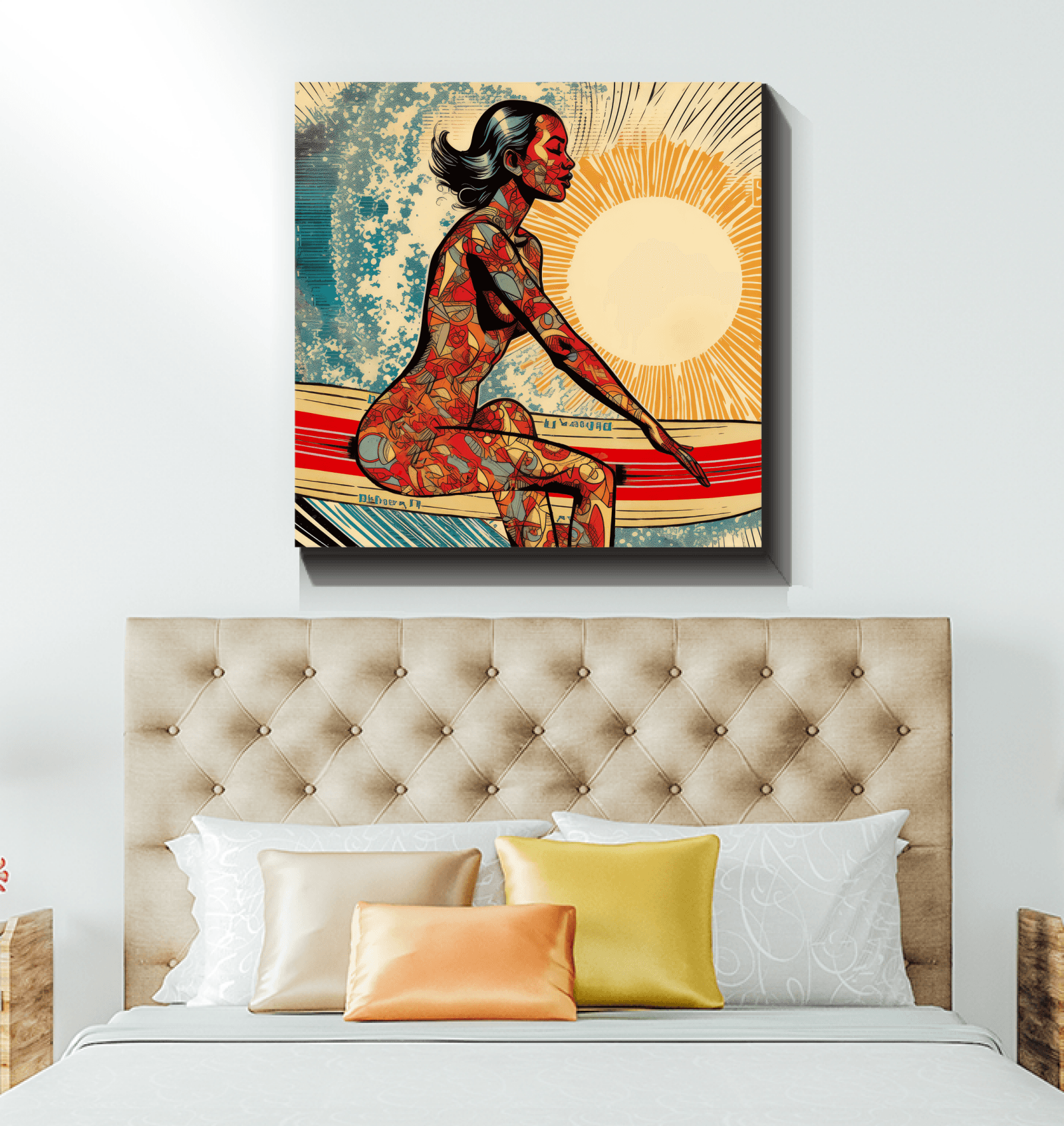 Surfing Reverie Canvas Art - Beyond T-shirts