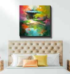 Lakeside Serenity Landscape Wrapped Canvas