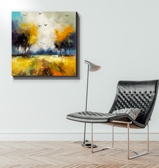 Tranquil Sunrise Landscape Wrapped Canvas