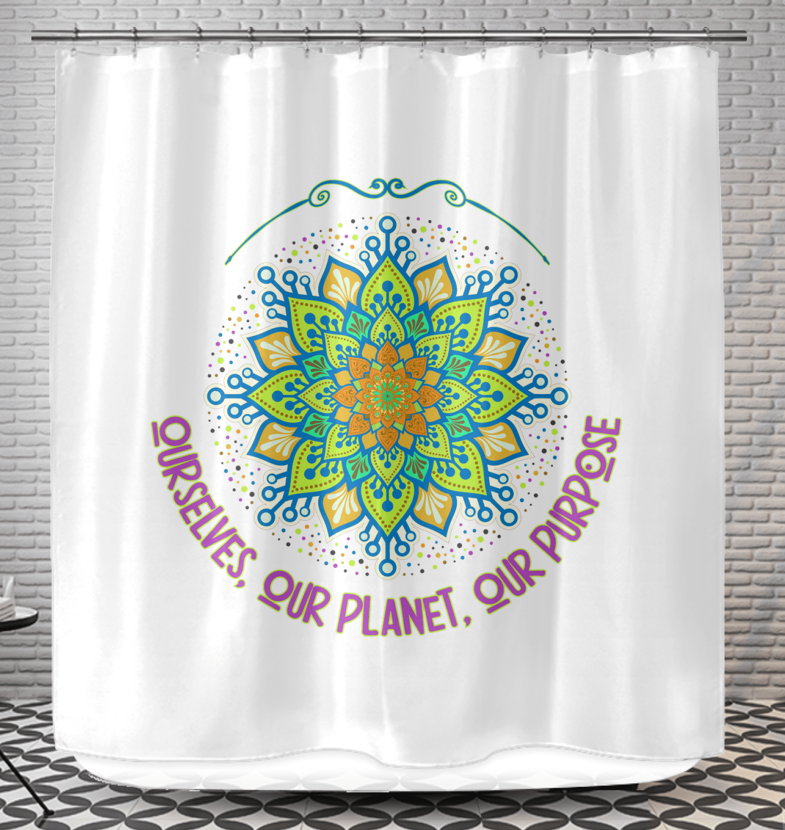 Floral Mandala Shower Curtain - Beyond T-shirts