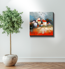Tranquil Sunset Landscape Wrapped Canvas