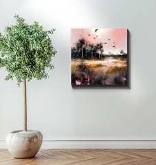 Hidden Waterfall Landscape Wrapped Canvas