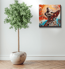 Surfing Serenity Canvas Art - Beyond T-shirts