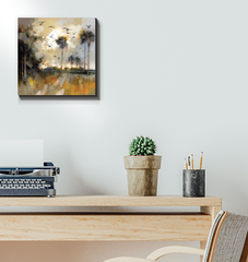 Sunrise Overlake Landscape Wrapped Canvas
