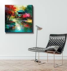 Sunset Serenity Landscape Wrapped Canvas