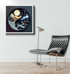 Physics-themed artwork on wrapped canvas for home decor.