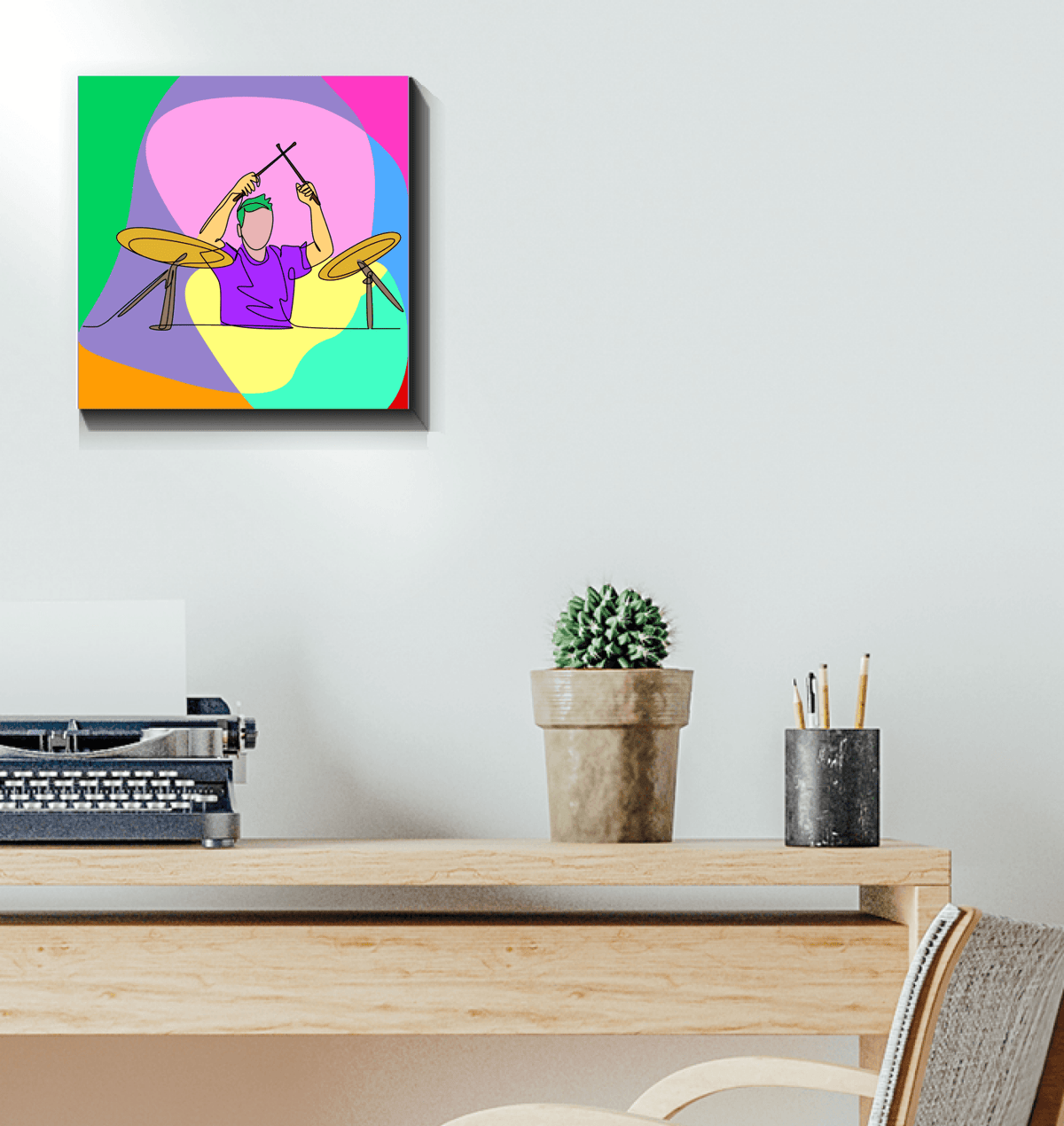 Drummer 1 Wrapped Canvas - Beyond T-shirts