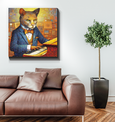 Cat's Dreamy Moonlight Wrapped Canvas