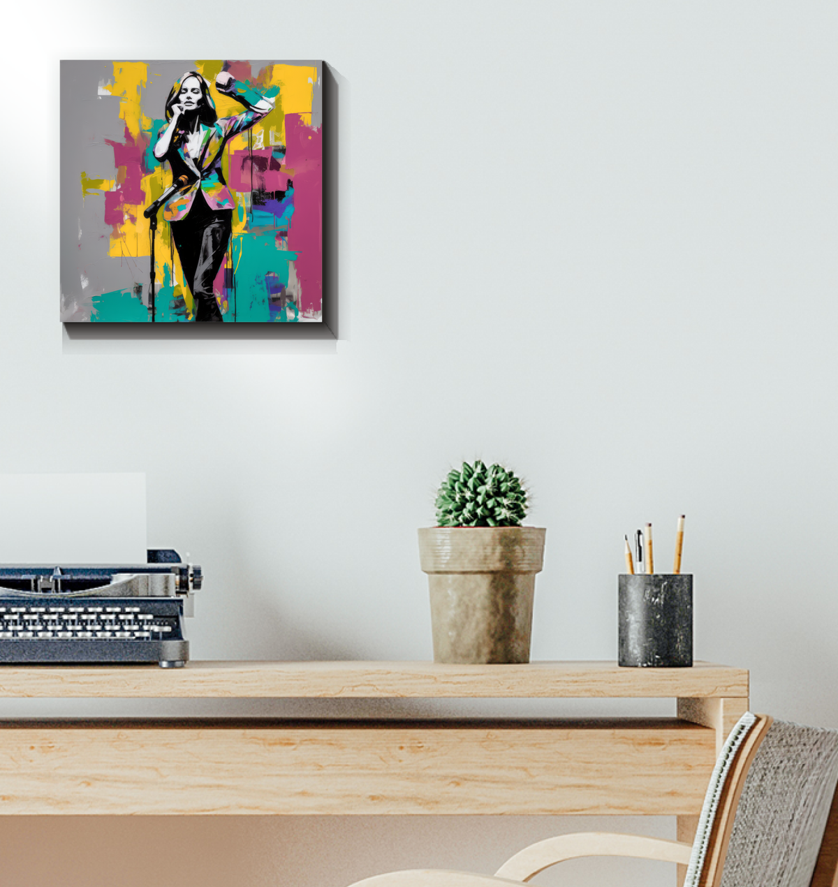 Cosmic Elegance Minimalist Abstract Wrapped Canvas