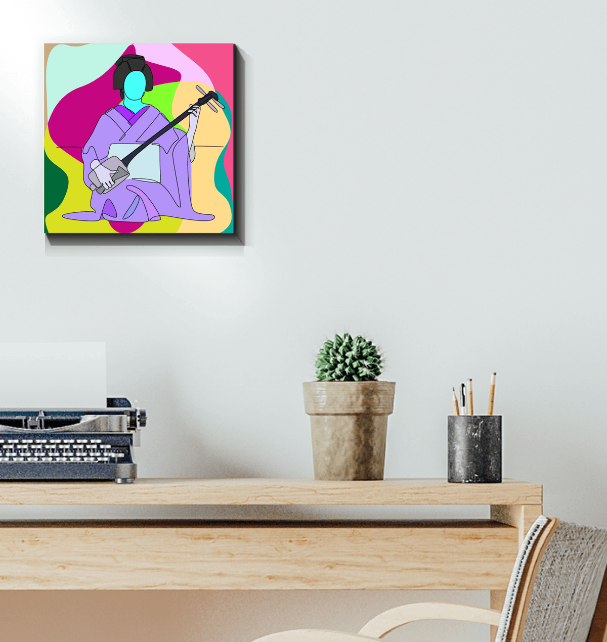 Geisha1 Wrapped Canvas - Beyond T-shirts