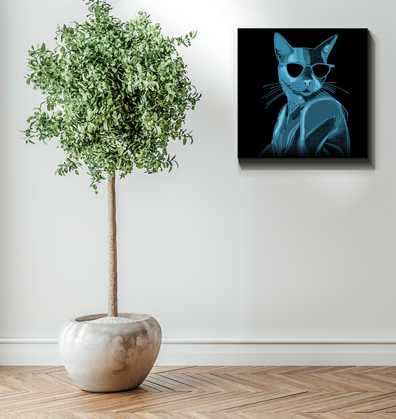Mystical Cat Encounter Canvas Art - Beyond T-shirts