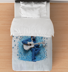 Starry night-inspired Celestial Symphony Duvet Cover, perfect for modern bedroom decor.