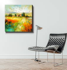 Desert Sunset Mirage Wrapped Canvas