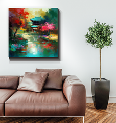 Sunset Serenity Landscape Wrapped Canvas