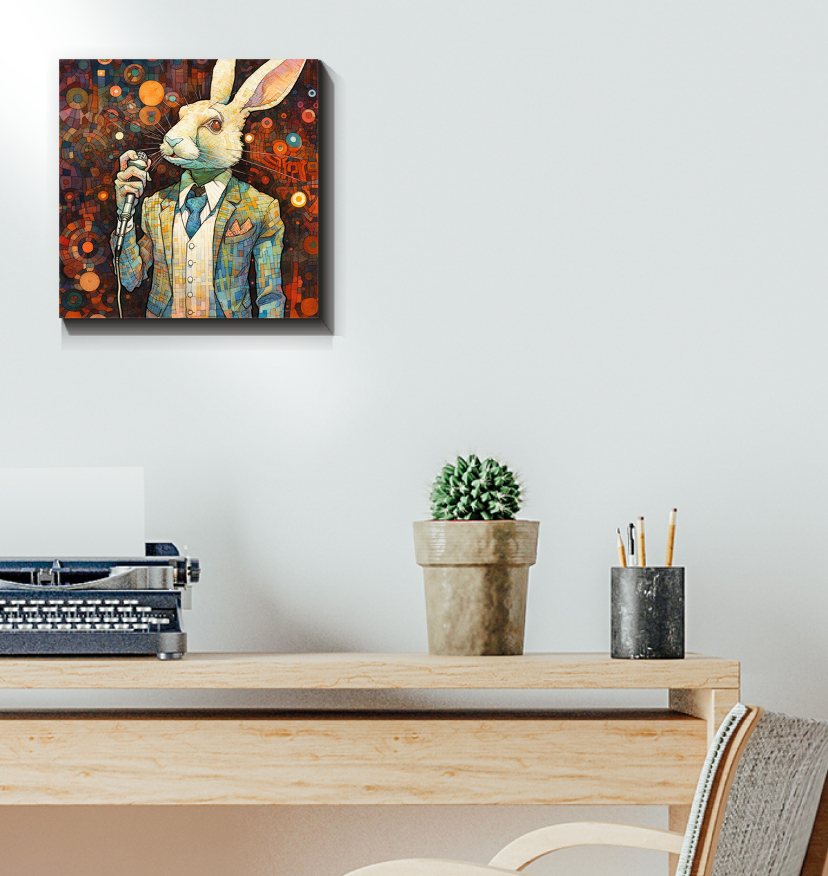 Bunny's Cozy Meadow Wrapped Canvas
