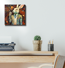 Bunny's Cozy Meadow Wrapped Canvas