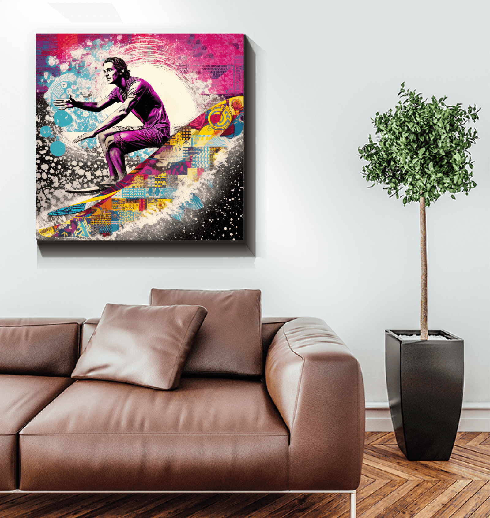 Surfing Essence Canvas Art - Beyond T-shirts