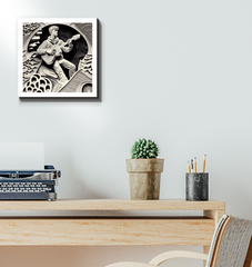 Wall-mounted Indie Folk Serenade canvas in a living room setting.