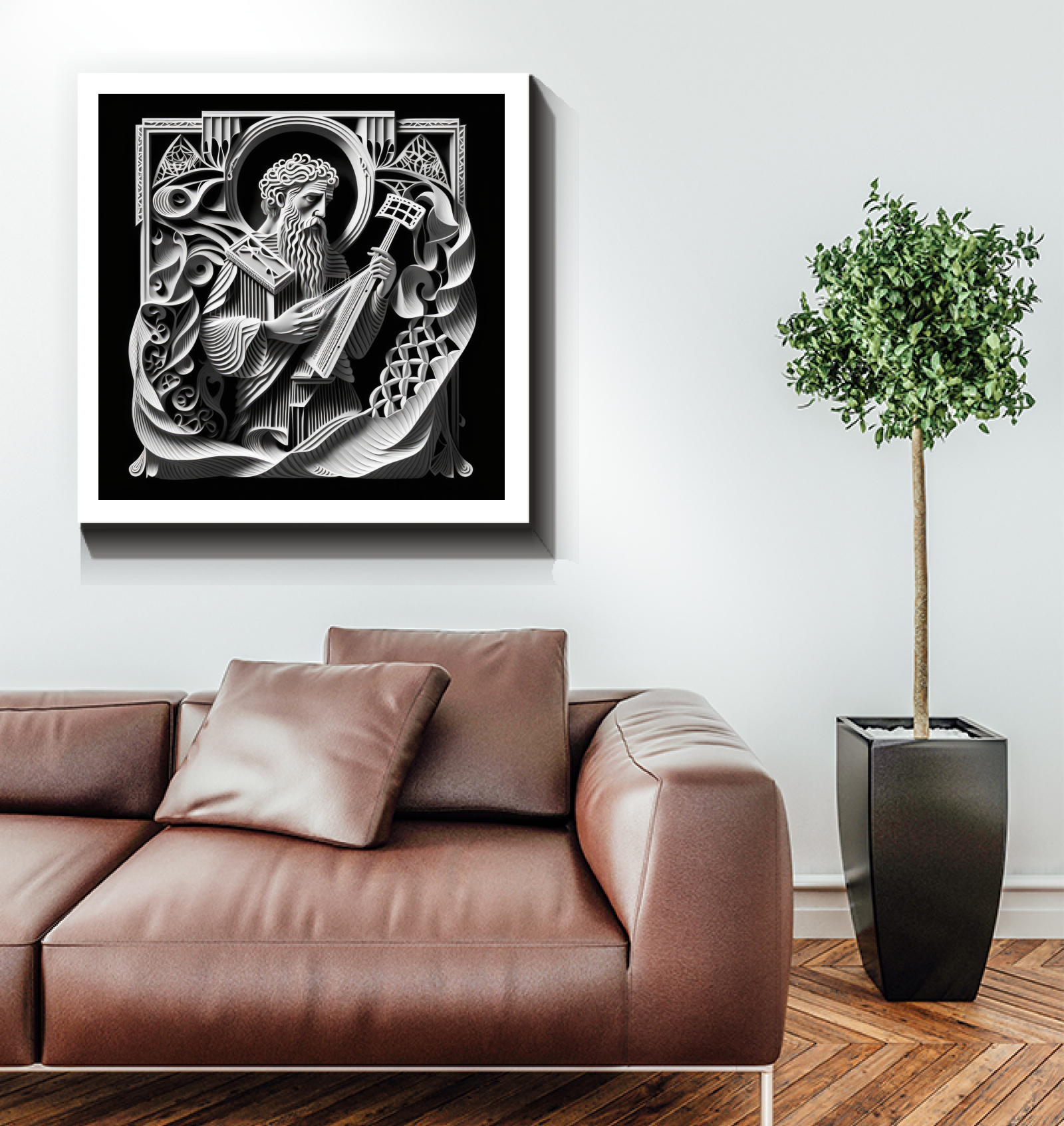 Vivid bebop jazz performance canvas wall art