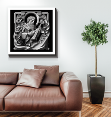 Vivid bebop jazz performance canvas wall art