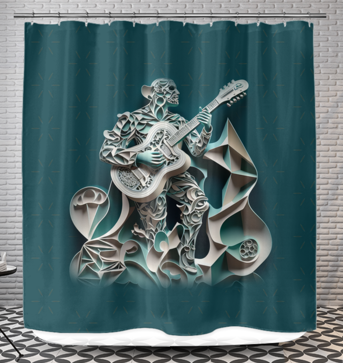 Acoustic Serenity Shower Curtain