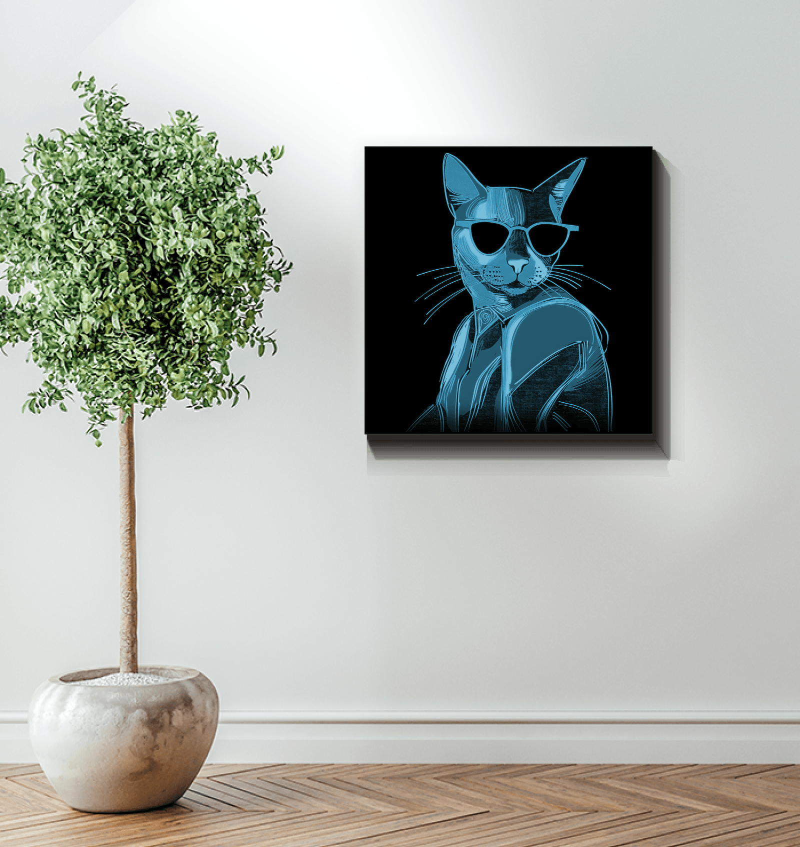 Mystical Cat Encounter Canvas Art - Beyond T-shirts