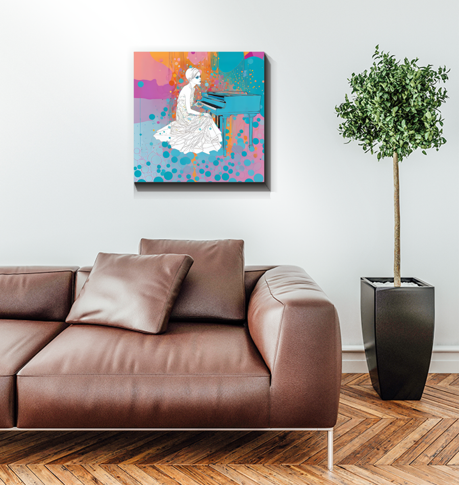 Violet-themed canvas for modern home decoration