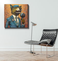 Sly Fox's Nocturnal Serenade Wrapped Canvas