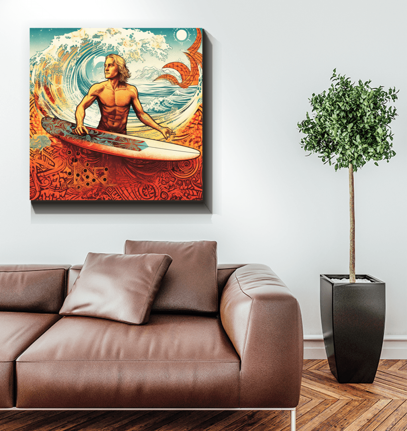 Surfing Symphony Canvas Art - Beyond T-shirts