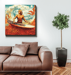 Surfing Symphony Canvas Art - Beyond T-shirts