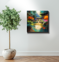 Snowy Peaks Landscape Wrapped Canvas