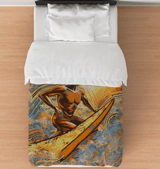 Surfing 5 15 Twin Comforter with Ocean Wave Design for Restful Sleep