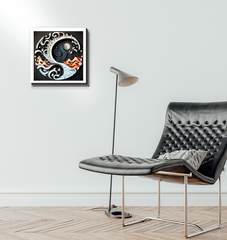 Decorative canvas portraying the contrast between quiet and melody.