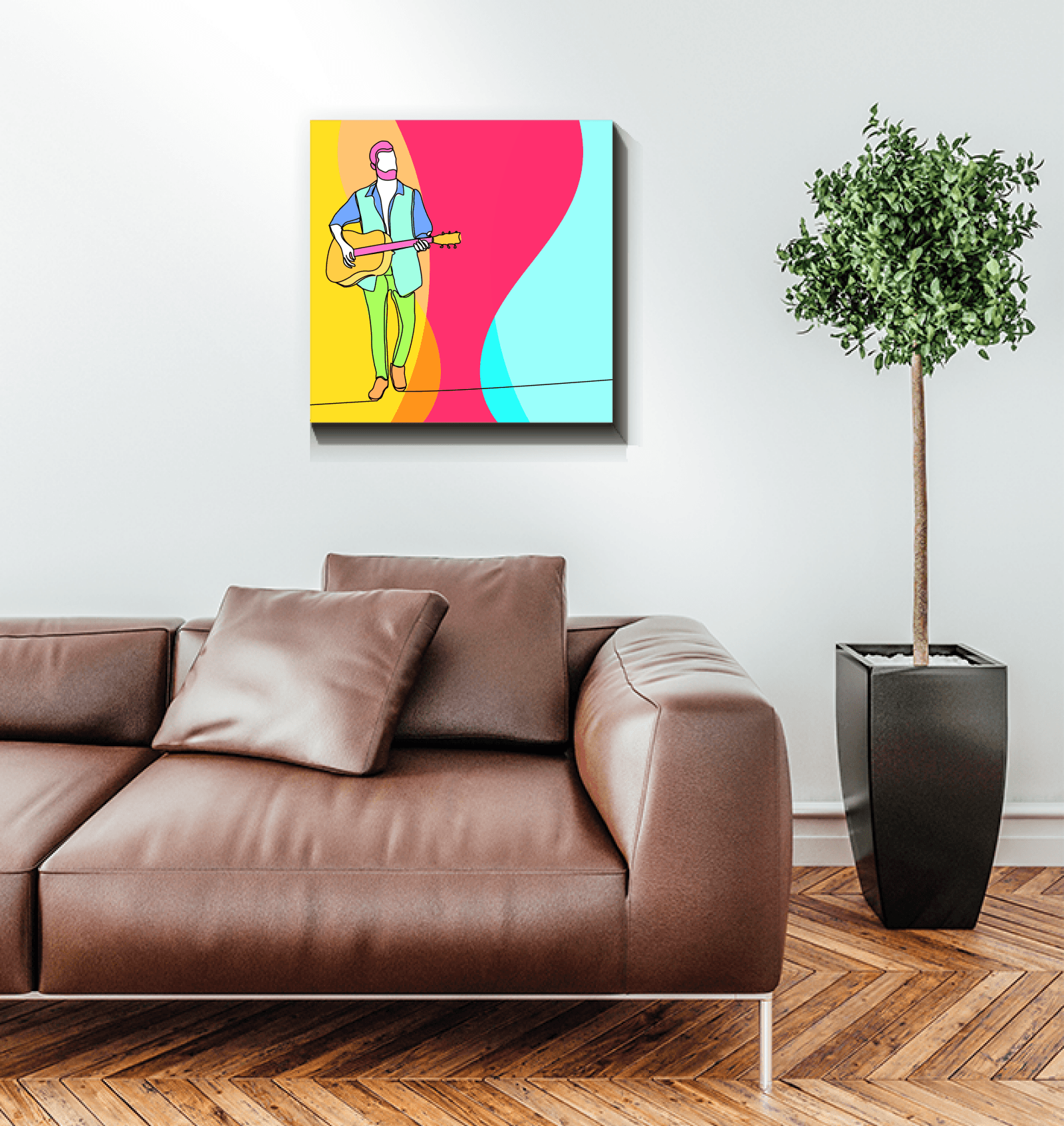 Boy Playing Guitar 2 Wrapped Canvas - Beyond T-shirts
