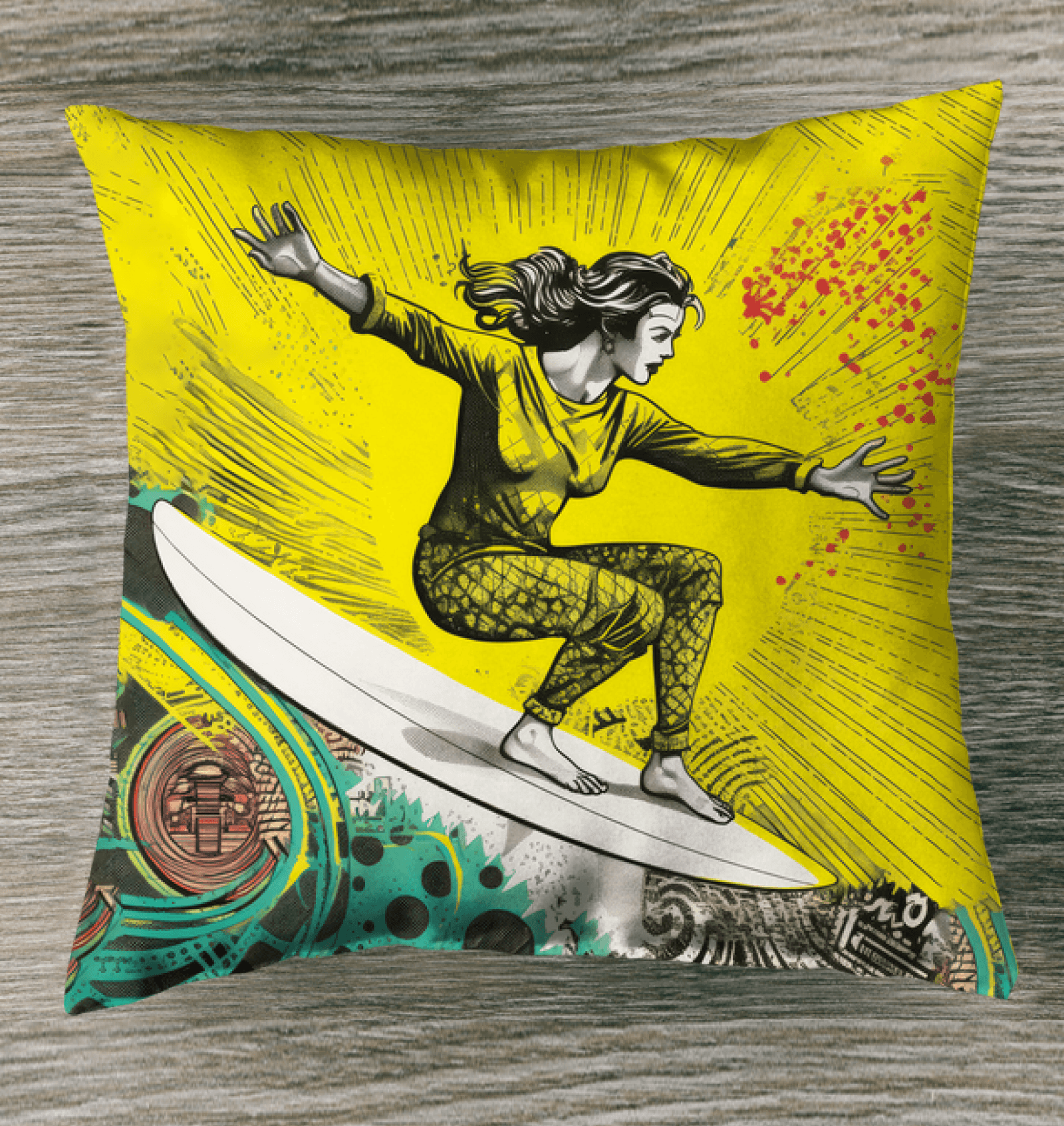 Surfing 1 10 Indoor Pillow - Beyond T-shirts